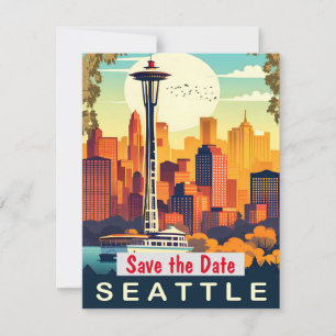 Convite de Casamento Seattle Needle Verde