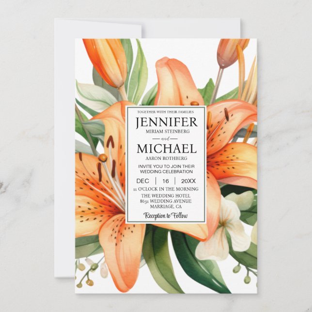 Convite de Casamento SEE BACK All-In-One Tiger Lil (Frente)