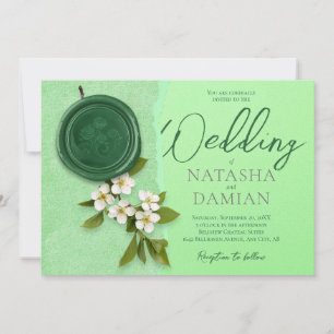 Convite de Casamento Selo Verde