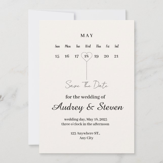 Convite de casamento Semana do Amor (Frente)