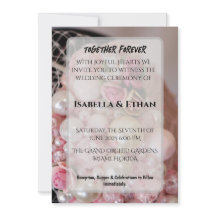 Convite de casamento shabby chic vintage com conta