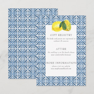 Convite de Casamento Siciliano Mediterrâneo Azul L