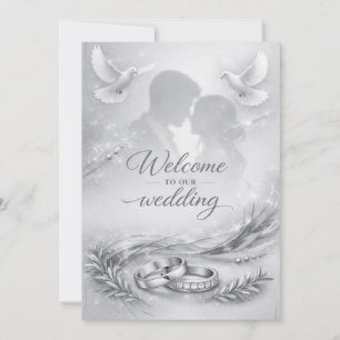 Convite de Casamento Silhueta de Amor Elegante