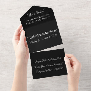 Convite de Casamento Silhueta de Gato Preto Minima