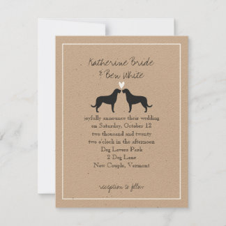 Convite de Casamento Silhuetas Irish Wolfhound