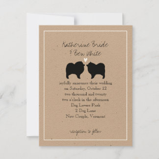 Convite de Casamento Silhuetas Keeshond