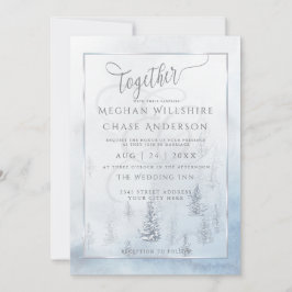 Convite De Casamento | Silver Blue Winter Wonderla