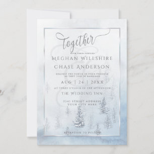 Convite De Casamento   Silver Blue Winter Wonderla