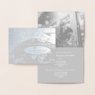 Convite de Casamento Silver com Blk&Wht.Foto Perso