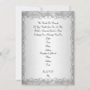 Convite de casamento Silvery White Satin Fundo