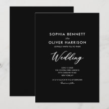 convite de casamento SIMPLE CLÁSSICO elegante pret