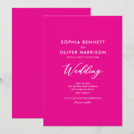 convite de casamento SIMPLE CLÁSSICO elegante rosa
