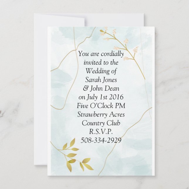 Convite de casamento simples (Frente)