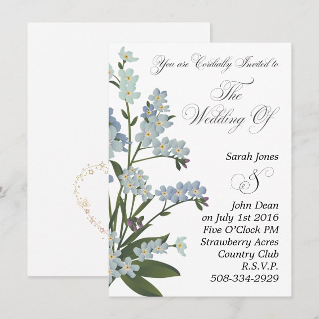 Convite de casamento simples (Frente/Verso)