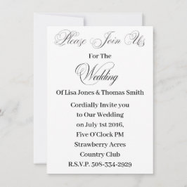 Convite de casamento simples