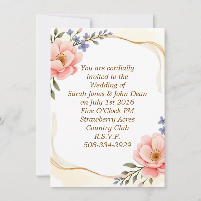 Convite de casamento simples (Frente)