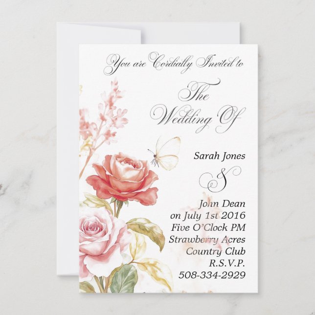 Convite de casamento simples (Frente)