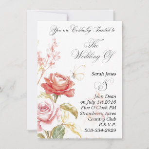 Convite de casamento simples