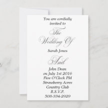 Convite de casamento simples