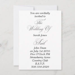 Convite de casamento simples