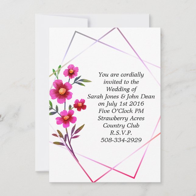 Convite de casamento simples (Frente)