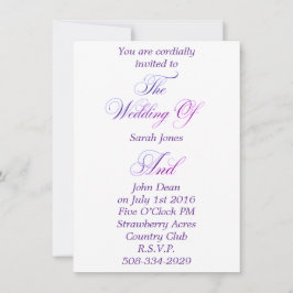 Convite de casamento simples