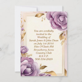 Convite de casamento simples