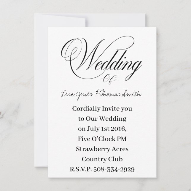 Convite de casamento simples (Frente)