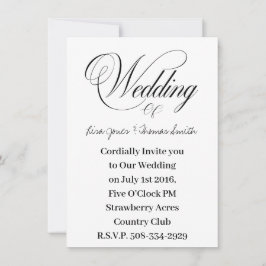 Convite de casamento simples