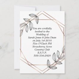 Convite de casamento simples