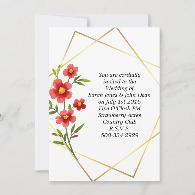 Convite de casamento simples (Frente)