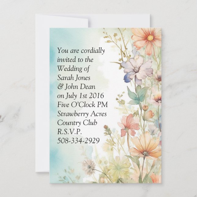 Convite de casamento simples (Frente)