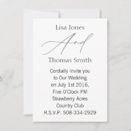 Convite de casamento simples