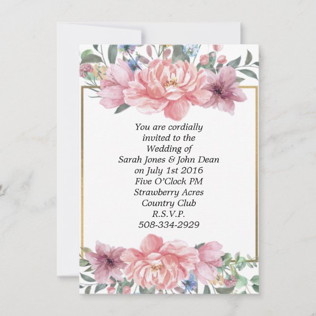 Convite de casamento simples (Frente)