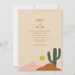 Convite de Casamento Simples Boho Deserto