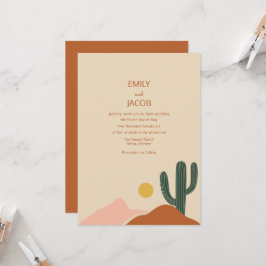 Convite de Casamento Simples Boho Deserto