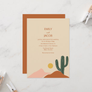 Convite de Casamento Simples Boho Deserto 