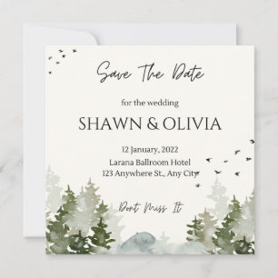 Convite de casamento simples Cartão Save The Date