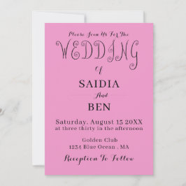 Convite de Casamento Simples Clássico Tudo-em-Um