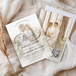 Convite de Casamento Simples com Sobreposição de 2