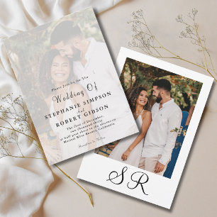Convite de Casamento Simples com Sobreposição de F