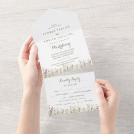 Convite de Casamento Simples de Flor Silvestre Tud
