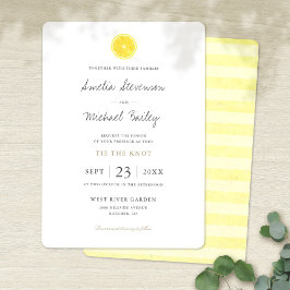 Convite de Casamento Simples de Limão em Cartão Pl