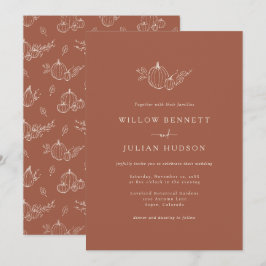 Convite de Casamento Simples de Outono
