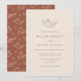 Convite de Casamento Simples de Outono