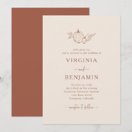 Convite de Casamento Simples de Terracota