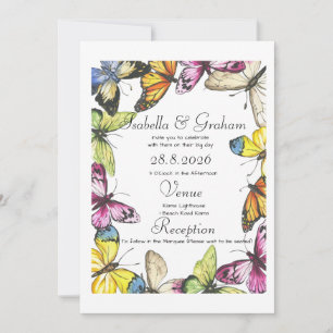 Convite De Casamento - Simples Design De Borboleta