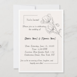 Convite de Casamento Simples e Elegante