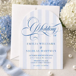 Convite de casamento simples e elegante com listra