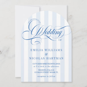 Convite de casamento simples e elegante com listra